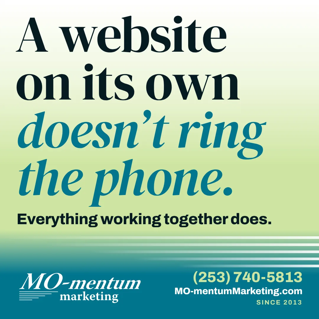 MO-mentum ad: A website on its own doesn’t ring the phone. Everything working together does.